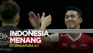 Highlights Kemenangan Tim Indonesia atas Singapura di Grup A Piala Thomas 2022