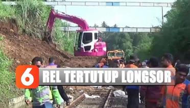 PT KAI Bersihkan Material Longsor yang Tutupi Jalur Rel di Bogor - Liputan 6 Siang