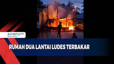 Diduga akibat hubungan pendek arus listrik, sebuah rumah di Kabupaten Polewali Mandar Sulawesi Barat