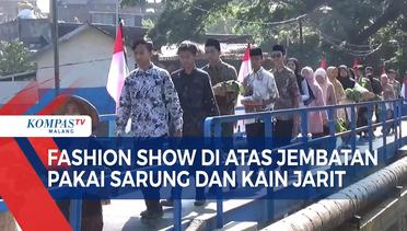 Keren! Parade Busana Siswa di atas Jembatan Malang, Pakai Sarung dan Kain Jarit