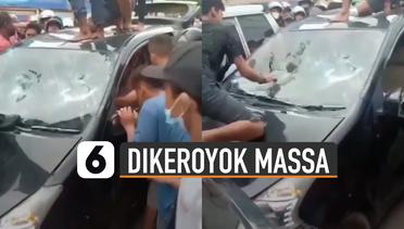 Viral Mobil Pelaku Penipuan Bermodus COD dan Hipnotis Dikeroyok Massa