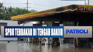 Mencekam! SPBU di Daan Mogot Terbakar di Tengah Banjir Jakarta