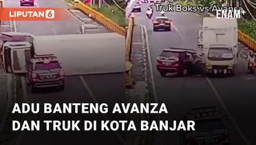 Mobil Oleng, Avanza dan Truk Adu Banteng di Kota Banjar