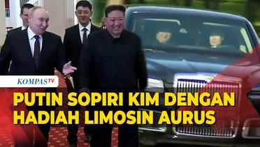 Momen Putin Sopiri Kim Jong Un dengan Hadiah Limosin Aurus di Pyongyang