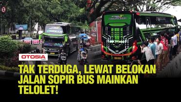 Momen Ceria , Bus Mainkan Klakson Telolet di Pinggir Jalan Bikin Bocil Auto Bersorak