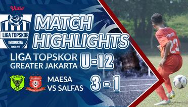 Highlight Penyisihan Grup LTS U-12: Maesa VS Salfas Soccer