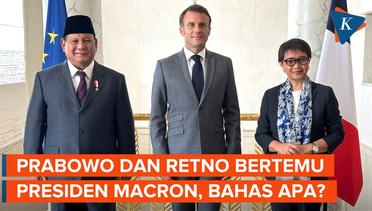Menhan Prabowo, Menlu Retno dan Presiden Macron Gelar Pertemuan Tertutup di Perancis
