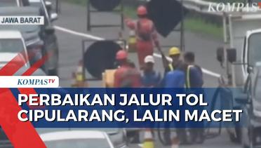 Kemacetan Terjadi di Tol Cipularang Arah Jakarta-Bandung Akibat Adanya Perbaikan Jalan