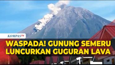 Detik-Detik Gunung Semeru Luncurkan Guguran Lava, BPBD Imbau Warga Waspada