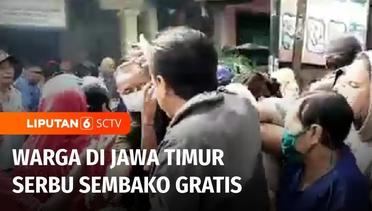 Ratusan Warga di Jawa Timur Rela Berdesakan Antre Sembako Gratis | Liputan 6
