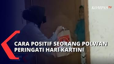 Memperingati Hari Kartini, Seorang Polwan Bangunkan Sahur Warga dan Beri Bantuan Minyak Goreng