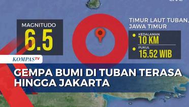 Gempa Susulan 6,5 Magnitudo Berpusat di Timur Laut Tuban Terasa Hingga Jakarta