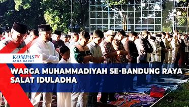 Suasana Warga Muhammadiyah Salat Iduladha di Lapang Lodaya