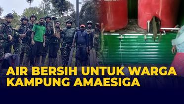 Pasukan Kostrad Ngegas Dapatkan Air Bersih untuk Warga Kampung Amaesiga