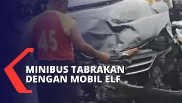 Minibus Tabrakan dengan Mobil Elf di Majalengka, Beberapa Penumpang Terluka!