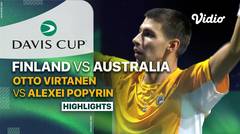Semifinal 1:  Finlandia (Otto Virtanen) vs Australia (Alexei Popyrin) - Highlights | Davis Cup 2023