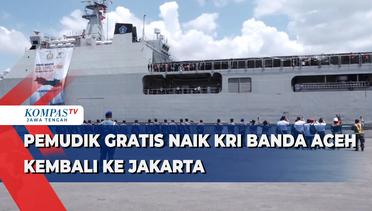 Pemudik Gratis Naik KRI Banda Aceh Kembali ke Jakarta