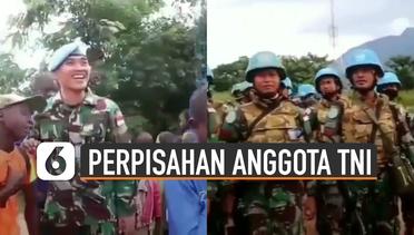 Haru, Perpisahan Anggota TNI Dengan Anak-Anak Kongo