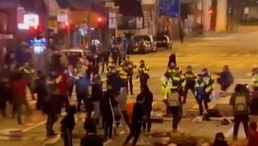 VIDEO: Dilarang Berjualan, PKL Hongkong Ricuh dengan Polisi