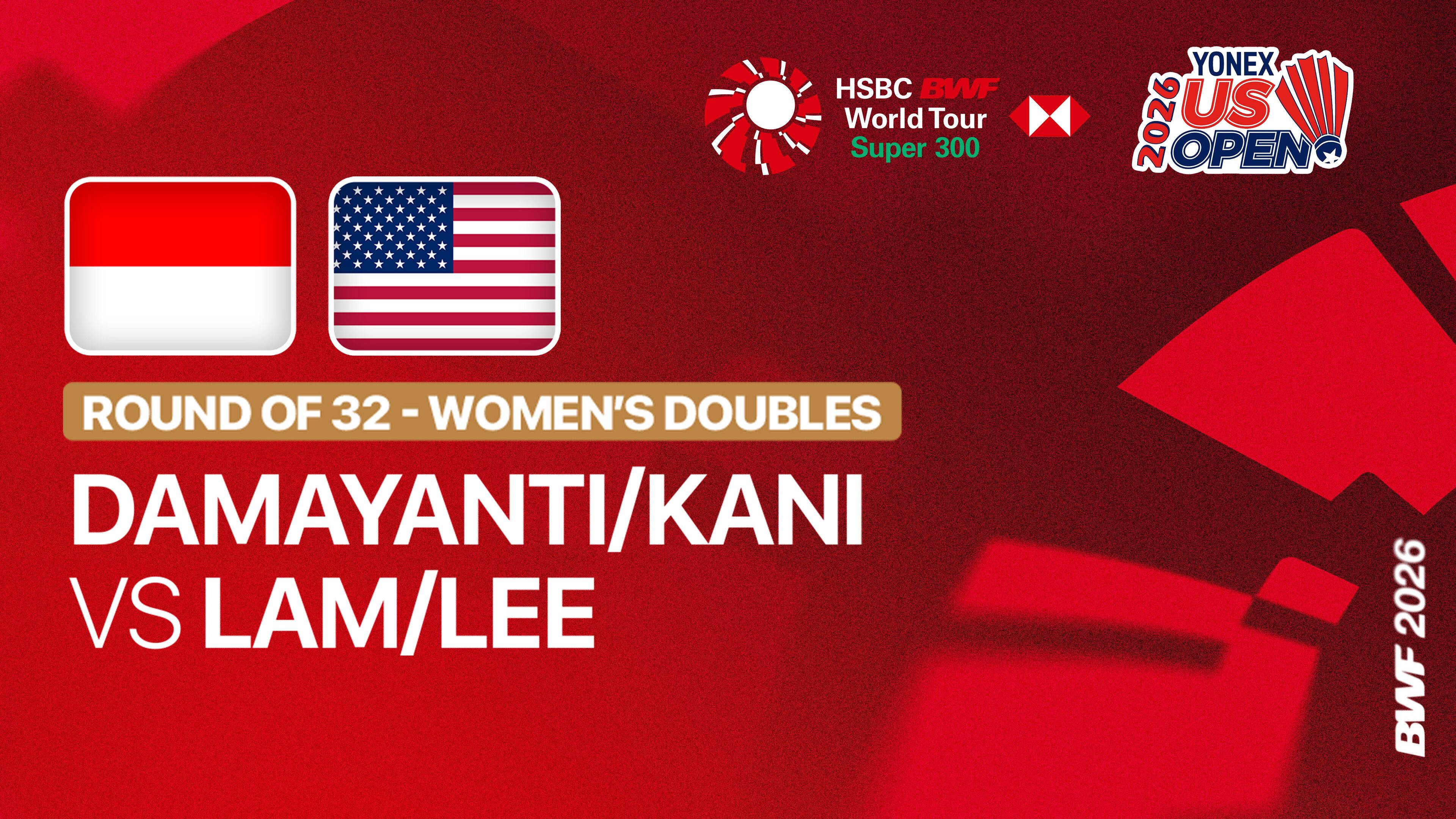 Puspa Rosalia Damayanti/Serena Kani (INA) vs Lauren Lam/Allison Quynh Lee (USA) - Women's Doubles Round of 32 | Yonex US Open 2026
