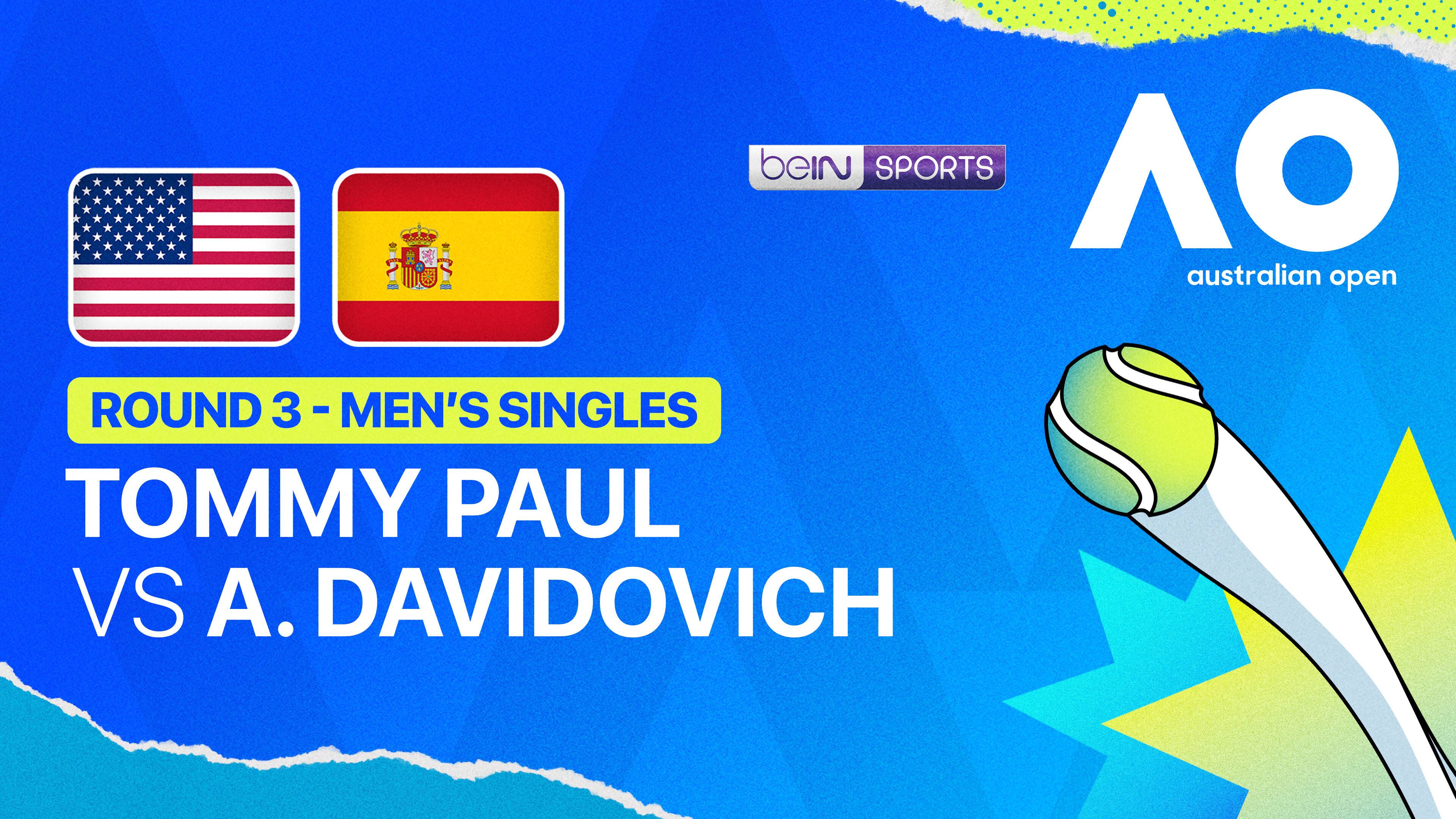 Tommy Paul (USA) vs Alejandro Davidovich Fokina (ESP) - Men's Singles Round 3 | Australian Open 2026