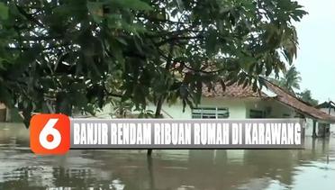 Ribuan Rumah Warga di Karawang Terendam Banjir dengan Ketinggian Air Mencapai 2 Meter
