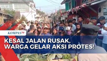 Kesal Jalan Rusak 5 Tahun Lebih Tak Diperbaiki, Warga Sukabumi Gelar Aksi Blokade!