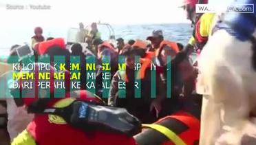 Mengharukan Detik-detik Penyelamatan Imigran di Laut Libya