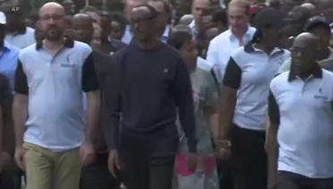 Rwanda President Leads Hundreds in Peaceful Walk for 25th Genocide Anniversary