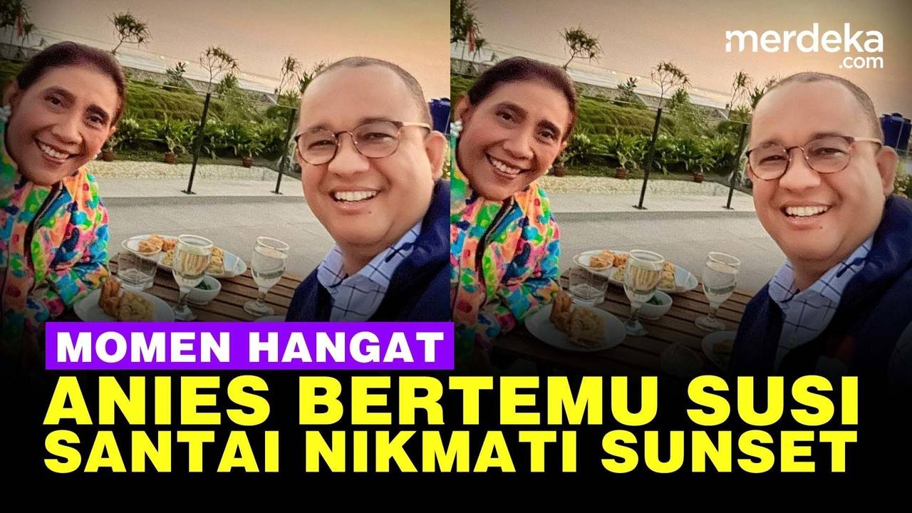 Anies Santai Bersama Susi Pudjiastuti Nikmati Sunset And Air Kelapa Di