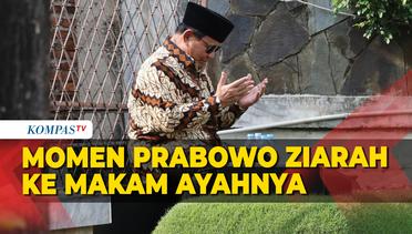 Momen Prabowo Dibonceng Petugas, Ziarah ke Makam Ayahnya Soemitro Djojohadikusumo