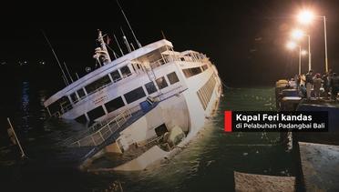 Kapal Feri kandas di Pelabuhan Padangbai Bali
