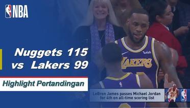 NBA I Cuplikan Pertandingan : Nuggets 115 vs Lakers 99