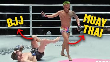 "Get Up" Muay Thai Star OBLITERATES BJJ Practitioner In MMA Fight