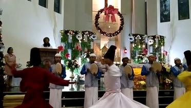 Tari Sufi dan Rebana Iringi Misa Natal di Malang