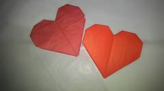 Cara membuat origami hati dua sisi