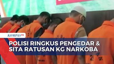 Polisi Ringkus 22 Pengedar dan Sita Ratusan Kg Narkoba di Lampung Selatan