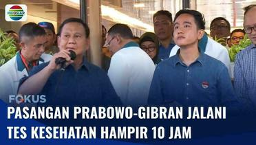 Pasangan Prabowo-Gibran Jalani Tes Kesehatan di RSPAD selama Kurang Lebih 10 Jam | Fokus
