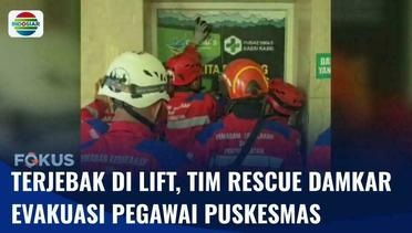 Tim Rescue Damkar Makassar Evakuasi Pegawai Puskesmas yang Terjebak Lift | Fokus