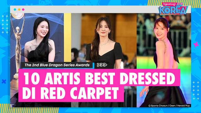 Artis Best Dressed di Red Carpet The 2nd Blue Dragon Series Awards