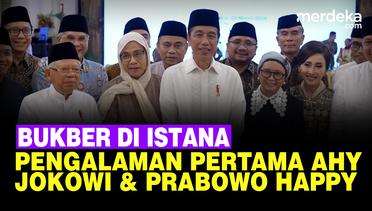 Jokowi dan Prabowo Tertawa Bersama, AHY Senang Ikut Buka Puasa di Istana