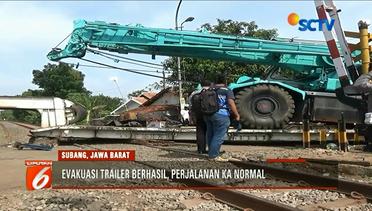 Evakuasi Truk Trailer Seberat 45 Ton di Jalur KA Berhasil - Liputan6 Petang Terkini