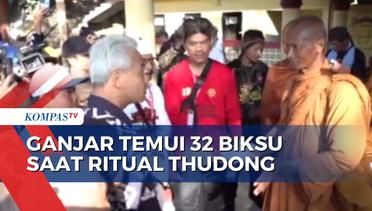 Momen Ganjar Pranowo Temui 32 Biksu saat Ritual Thudong di Semarang