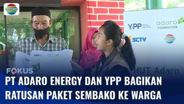 PT Adaro Energy dan YPP Membagikan Ratusan Paket Sembako di Petoko Utara | Fokus