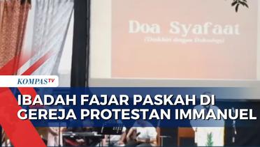 Suasana Ibadah Fajar Paskah di Halaman Gereja Protestan Immanuel Jakarta Pusat