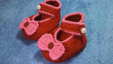 Cara Merajut Sepatu Bayi Usia 2 - 3 Bulan