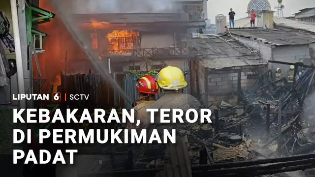 Permukiman Padat Terbakar Hebat, Warga Panik Selamatkan Harta Benda | Liputan 6
