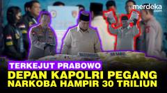 Bersarung Tangan, Terkejut Prabowo Dekat Kapolri saat Pegang Narkoba Hampir Rp30 Triliun