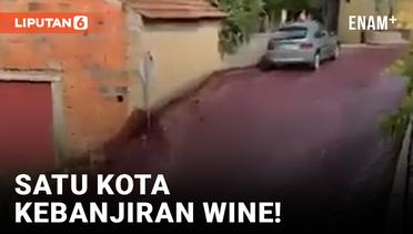 Merah Darah! Kota Kecil di Portugal Kebanjiran Wine