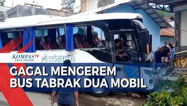 Bus Pariwisata Gagal Rem, Tabrak Dua Mobil di Objek Wisata Guci